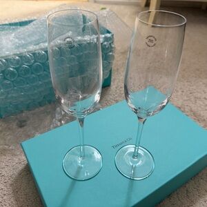 Tiffany & Co. Crystal Champagne Flutes